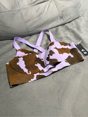 adidas Lavender and Brown Printed Padded Sports Bra